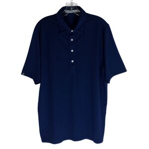 Criquet Golf Polo Shirt Mens Large Navy Blue Performance Stretch EUC